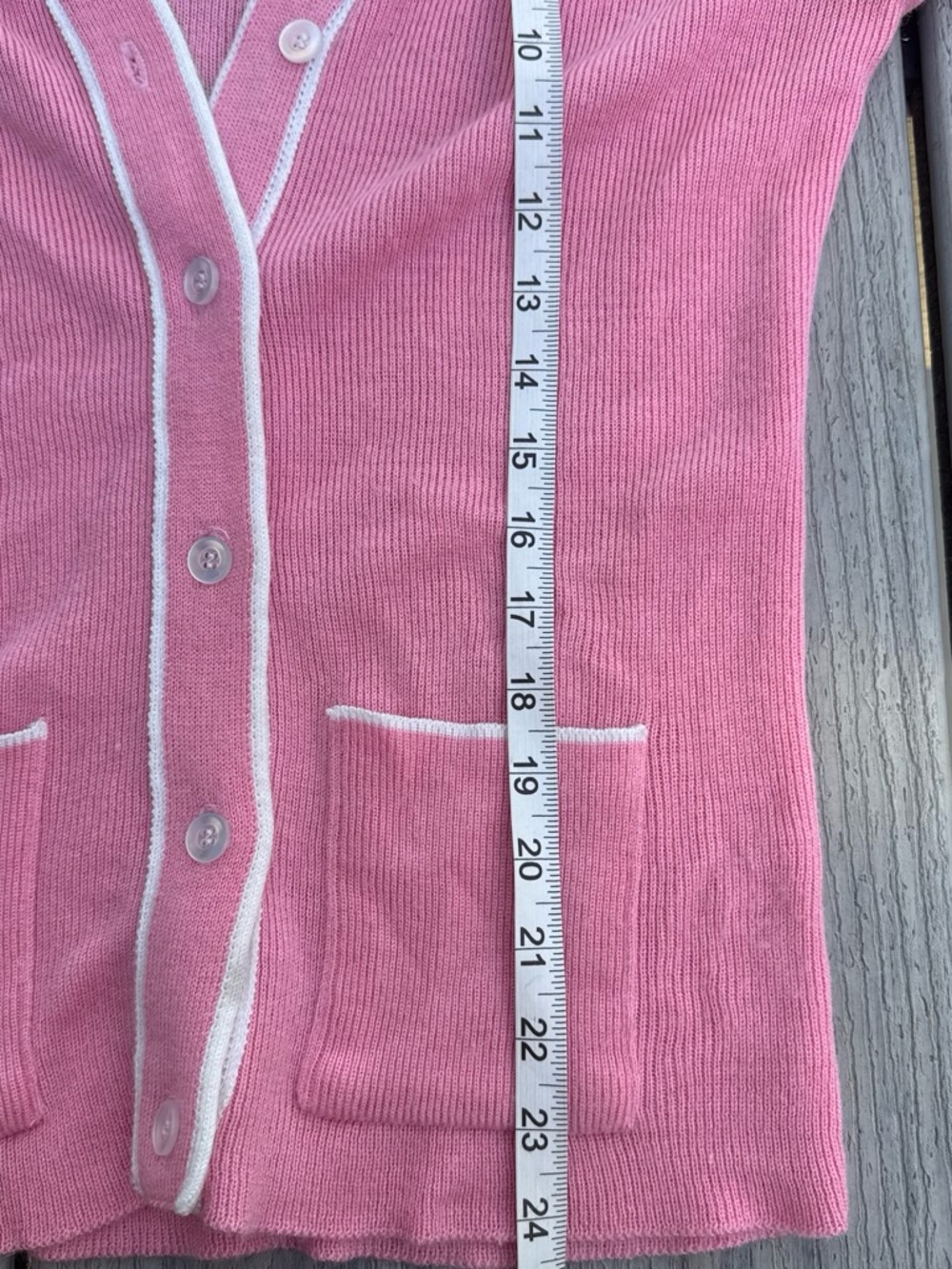 Vintage Lacoste Pink Button-Front Cardigan Sweater Small - Picture 5 of 6